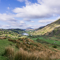 Buy canvas prints of Mountains and a Lake in Snowdonia North Wales by Gordon Dimmer