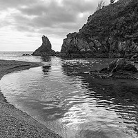 Buy canvas prints of The Rocks at Blackpool Sands in Devon by Gordon Dimmer