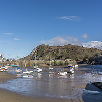 Buy canvas prints of Ifracombe Harbour with "Verity" in the background by Gordon Dimmer