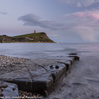 Buy canvas prints of Kimmeridge and Clavell Tower at Sunset by Paul Brewer