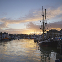 Buy canvas prints of Weymouth Harbour at Sunset by Paul Brewer
