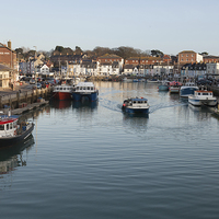 Buy canvas prints of  Weymouth Harbour Dorset close to Sunset in Winter by Paul Brewer