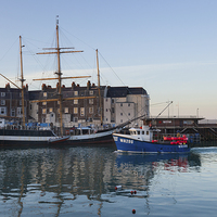 Buy canvas prints of  The Pelican in Weymouth Harbour Winter 2015 by Paul Brewer
