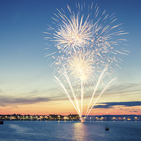 Buy canvas prints of  FIREWORKS IN WEYMOUTH by Paul Brewer