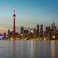 Buy canvas prints of Toronto and the CN Tower at night by Paul Brewer