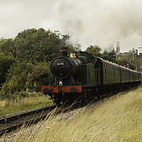 Buy canvas prints of 6695 Leaves Corfe Castle Station by Paul Brewer