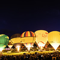 Buy canvas prints of Bristol Balloon Fiesta Nightglow Panoramic by Paul Brewer