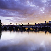 Buy canvas prints of The River Clyde at Sunset  by Paul Brewer