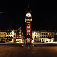 Buy canvas prints of Weymouth Jubilee Clock at Night  by Paul Brewer