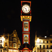 Buy canvas prints of Weymouth Jubilee Clock at Night  by Paul Brewer