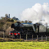 Buy canvas prints of Flying Scotsman on the Swanage Railway by Paul Brewer