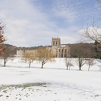 Buy canvas prints of Milton Abbey with a covering of snow by Paul Brewer