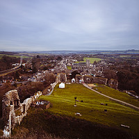 Buy canvas prints of View from Corfe Castle towards Swanage railway by Paul Brewer