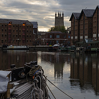 Buy canvas prints of Gloucester Docks and Gloucester Cathedral by Paul Brewer