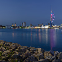 Buy canvas prints of Spinnaker Tower At Night by Paul Brewer