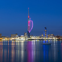 Buy canvas prints of Spinnaker Tower At Night by Paul Brewer