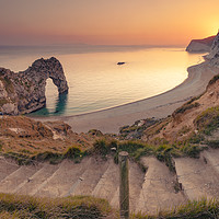 Buy canvas prints of Sunset over Durdle Door Dorset by Paul Brewer