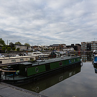 Buy canvas prints of Narrowboats in Gloucester Docks  by Paul Brewer