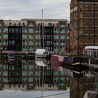 Buy canvas prints of Reflections of Gloucester Docks  by Paul Brewer