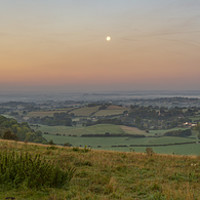 Buy canvas prints of Full Moon over Compton Abbas by Paul Brewer