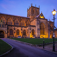 Buy canvas prints of Sherborne Abbey at Night by Paul Brewer