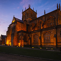 Buy canvas prints of Sherborne Abbey at Sunset in Winter by Paul Brewer