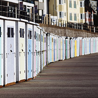 Buy canvas prints of Lyme Regis Beach huts by Paul Brewer