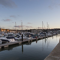 Buy canvas prints of Weymouth Marina at Sunset by Paul Brewer