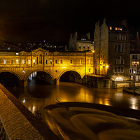 Buy canvas prints of Pulteney Bridge at night by Paul Brewer