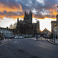 Buy canvas prints of Bath Abbey at Sunset by Paul Brewer