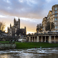 Buy canvas prints of Bath Abbey and Parade Gardens by Paul Brewer