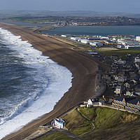 Buy canvas prints of Storm Jorge hits Chesil Beach by Paul Brewer
