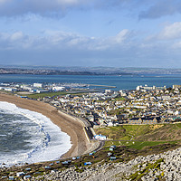Buy canvas prints of Storm Jorge hits Chesil Beach Castle Cove Portland by Paul Brewer