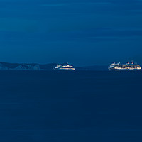 Buy canvas prints of 6 Cruise Ships off the Dorset Coast by Paul Brewer