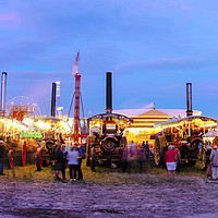 Buy canvas prints of The Great Dorset Steam Fair at Night 2019 by Paul Brewer