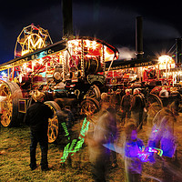 Buy canvas prints of Great Dorset Steam Fair at Night 2019 by Paul Brewer