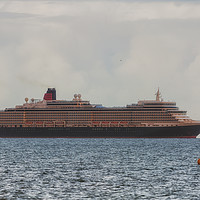 Buy canvas prints of Queen Elizabeth moored off the Coast of Dorset by Paul Brewer