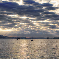 Buy canvas prints of Sunrise in Weymouth Cruise Ships moored off Weymou by Paul Brewer
