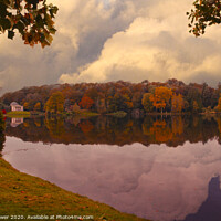 Buy canvas prints of Stourhead Lake in Autumn by Paul Brewer