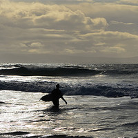 Buy canvas prints of Surfer Coumeenole beach by barbara walsh