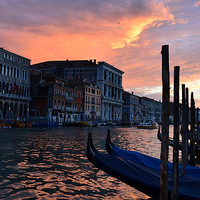 Buy canvas prints of Sunset in Venice by barbara walsh