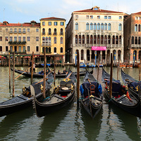 Buy canvas prints of Gondolas in Venice by barbara walsh