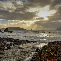 Buy canvas prints of Wild day Dunquin by barbara walsh