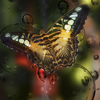 Buy canvas prints of Butterfly and Bubbles by Elaine Manley