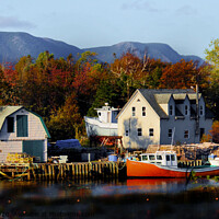 Buy canvas prints of Tiny Village of Dingwall Nova Scotia by Elaine Manley
