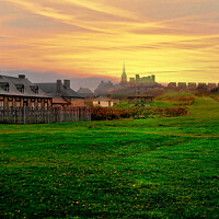 Buy canvas prints of Sunrise at Fortress of Louisbourg by Elaine Manley