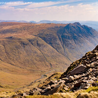 Buy canvas prints of Langdale Pikes looking across Great Slab near Bowfell Lake District by Greg Marshall