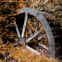 Buy canvas prints of Rusted Rustic Water Wheel. Infra Red by Greg Marshall