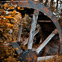 Buy canvas prints of Rusted Rustic Water Wheel. Infra Red by Greg Marshall