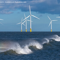 Buy canvas prints of Wind Turbines off Redcar  by Greg Marshall